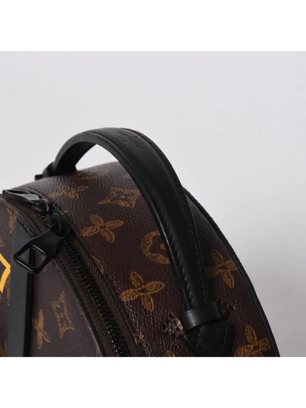 Louis Vuitton Wheel Box Shoulder Bag Monogram Canvas Calfskin Mud Black